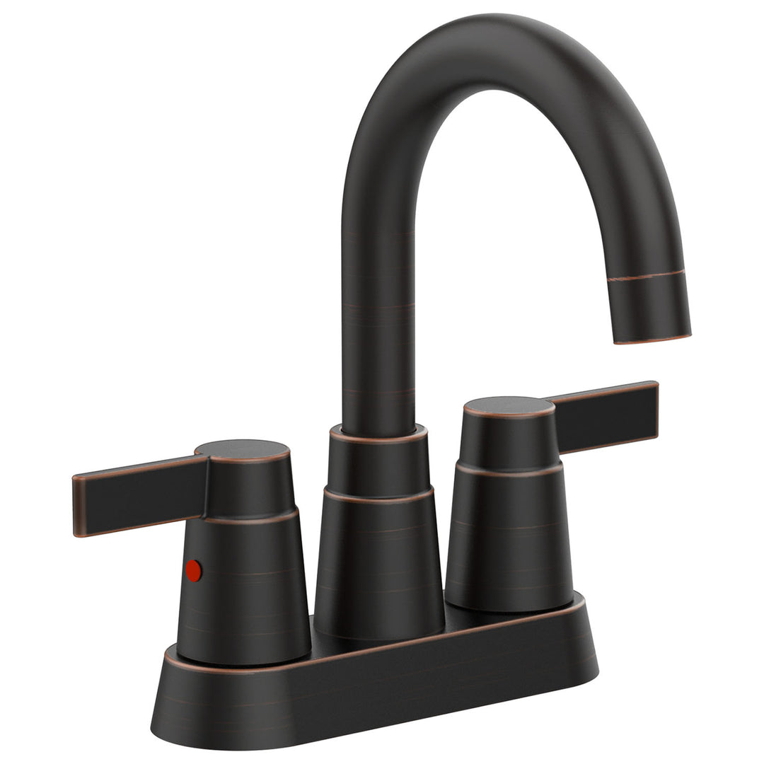 2-Handle 360 Degree High Arc Swivel Spout Centerset 3 Holes Lavatory  Bathroom Sink Faucet