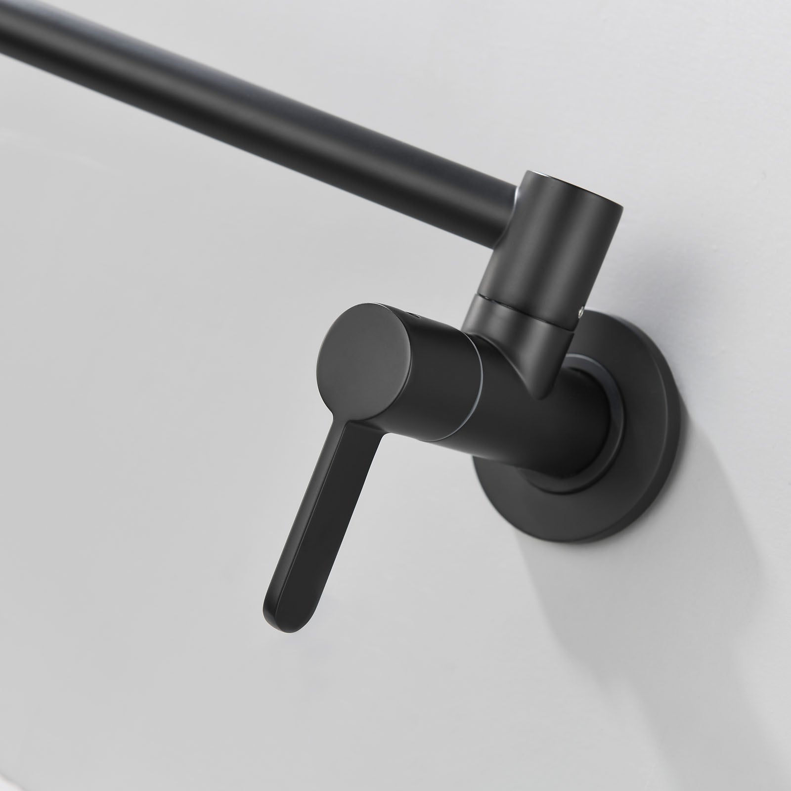 Contemporary 2-Handle Wall-Mounted Pot Filler in Matte Black