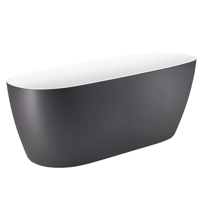 59″ 100% Acrylic Freestanding Contemporary Soaking Bathtub