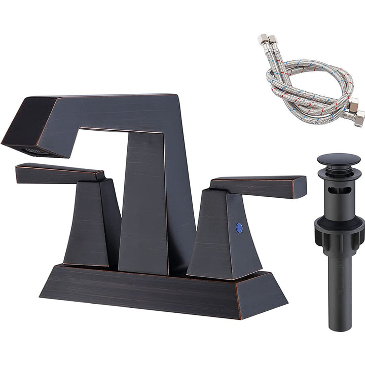 2-Handle Bathroom Sink Faucet Oil Rubbed Bronze With 3 Hole Bathroom Faucet