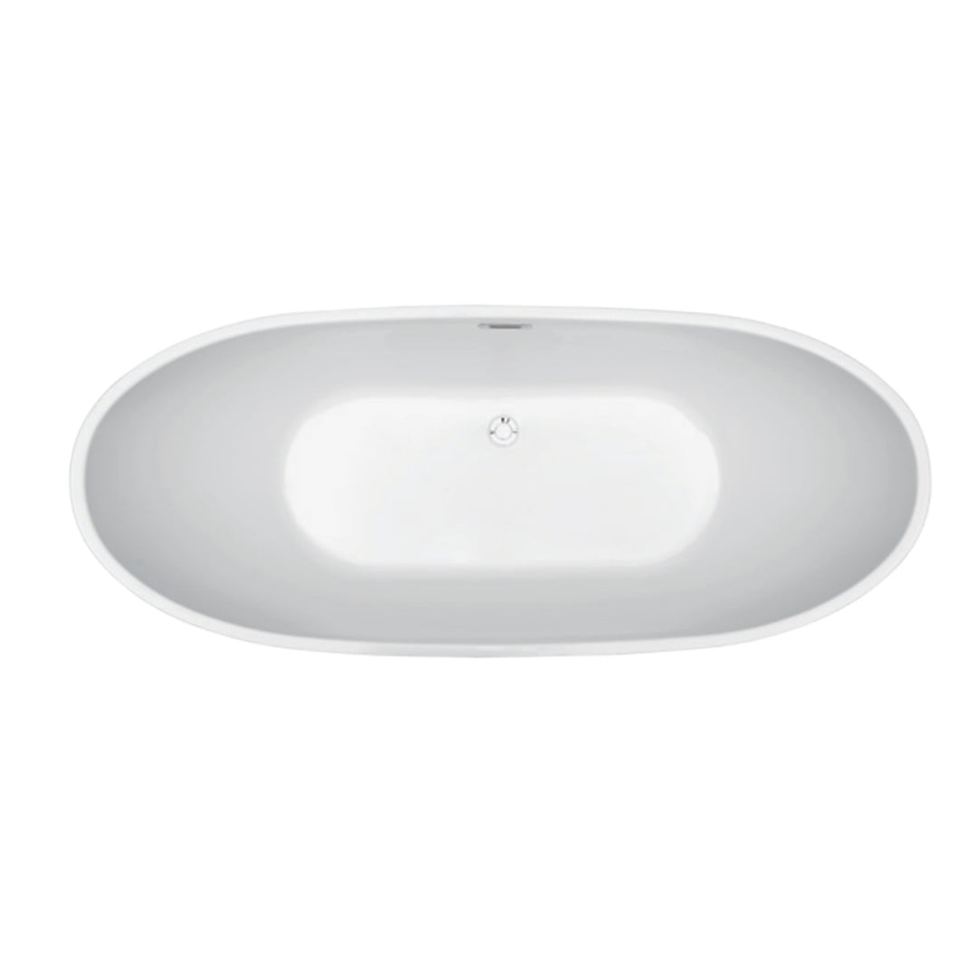 62"/67" 100% Acrylic Freestanding Contemporary Soaking  Bathtub in White