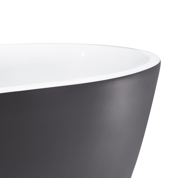 28-in W x 59-in L Gloss  Acrylic Oval Freestanding Soaking Bathtub