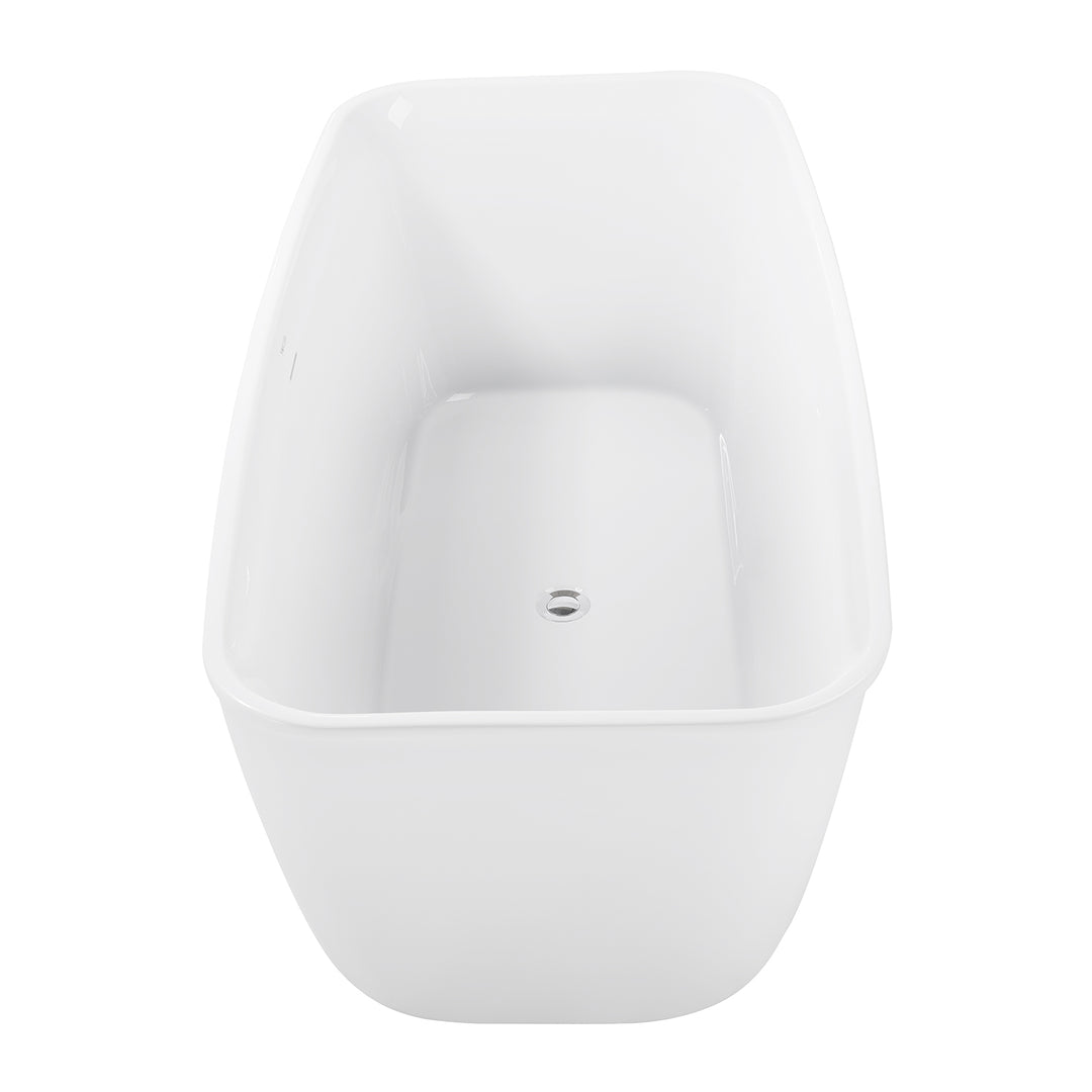 28-in W x 59-in L Gloss  Acrylic Oval Freestanding Soaking Bathtub