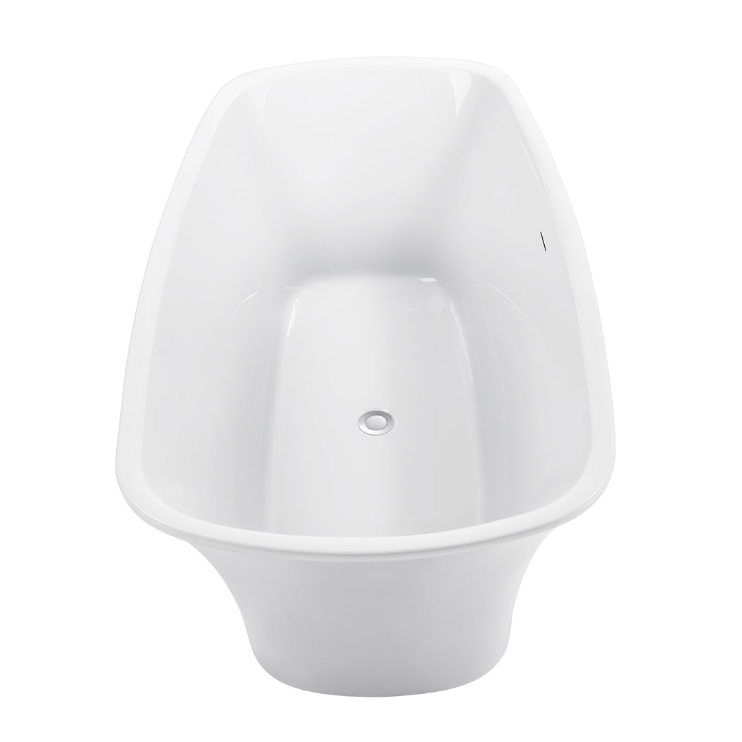 31-in W x 67-in L Gloss White Acrylic Freestanding Soaking Bathtub