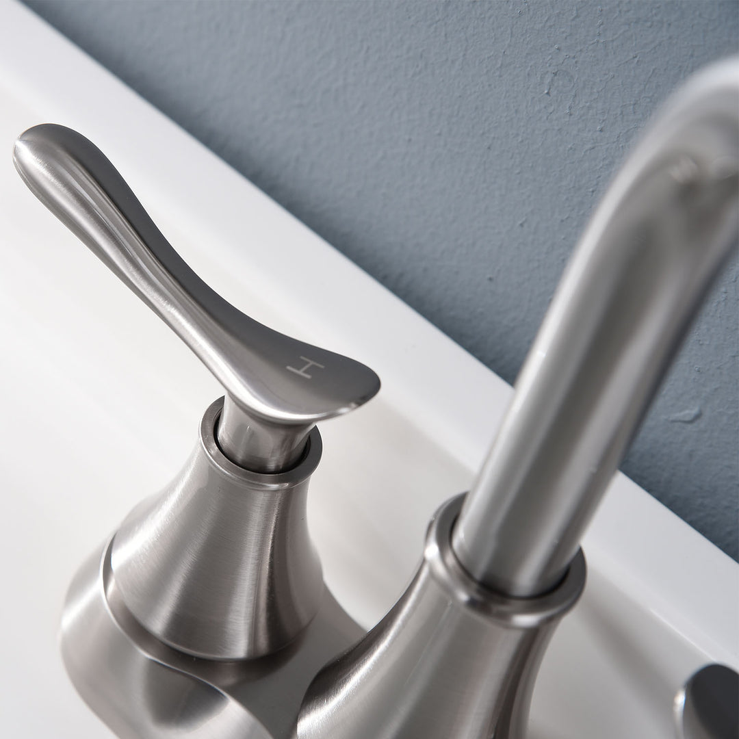 2-Handle 360 Degree High Arc Swivel Bathroom Sink Faucet