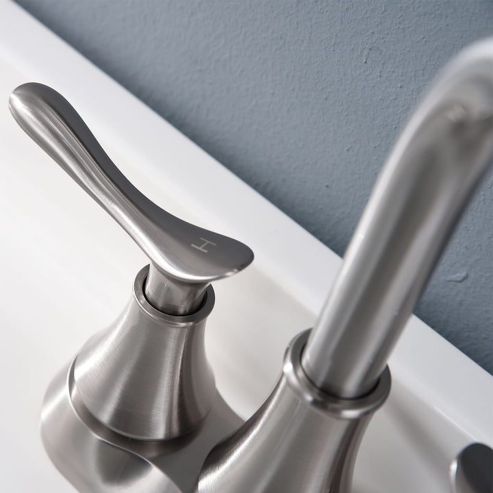 2-Handle 360 Degree High Arc Swivel Bathroom Sink Faucet