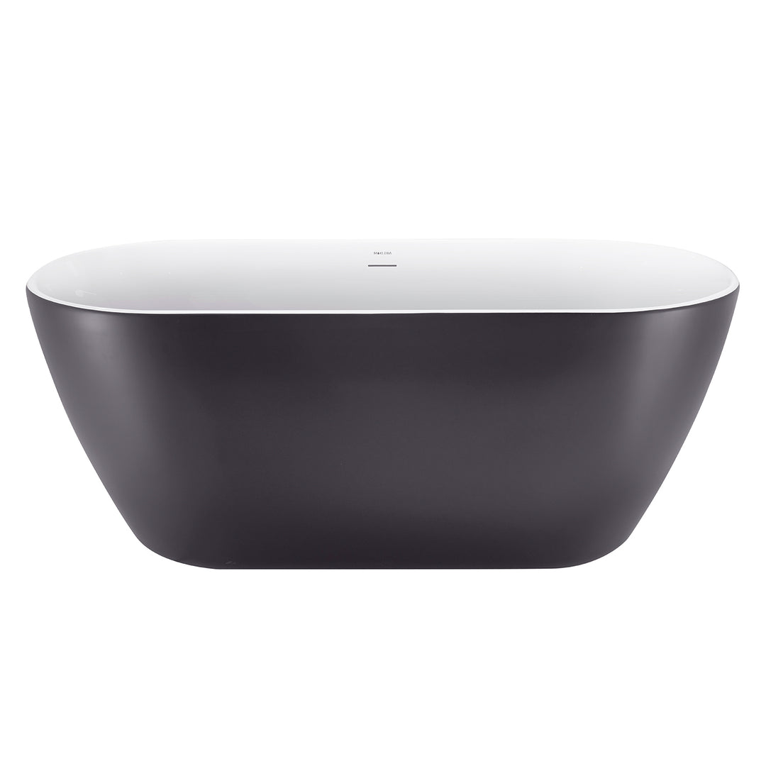 28-in W x 59-in L Gloss  Acrylic Oval Freestanding Soaking Bathtub
