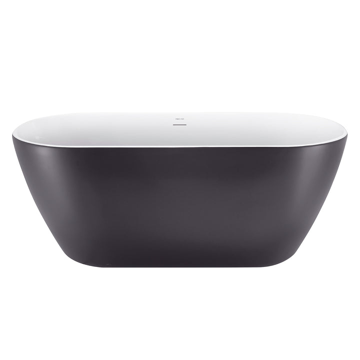 59″ Gloss  Acrylic Oval Freestanding Soaking Bathtub