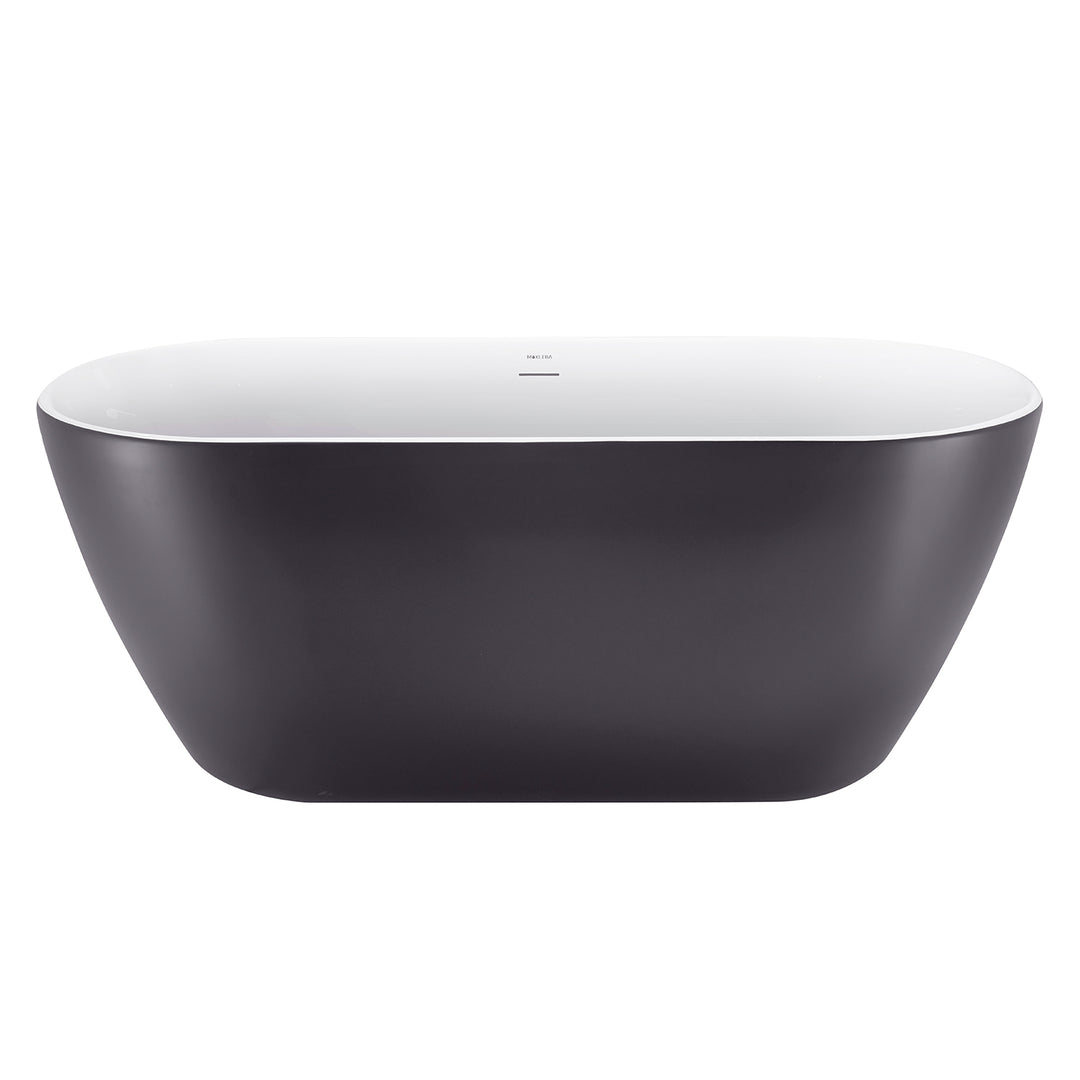 59″ Gloss  Acrylic Oval Freestanding Soaking Bathtub