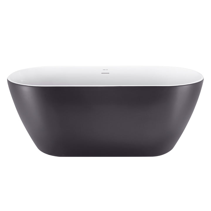 28-in W x 59-in L Gloss  Acrylic Oval Freestanding Soaking Bathtub