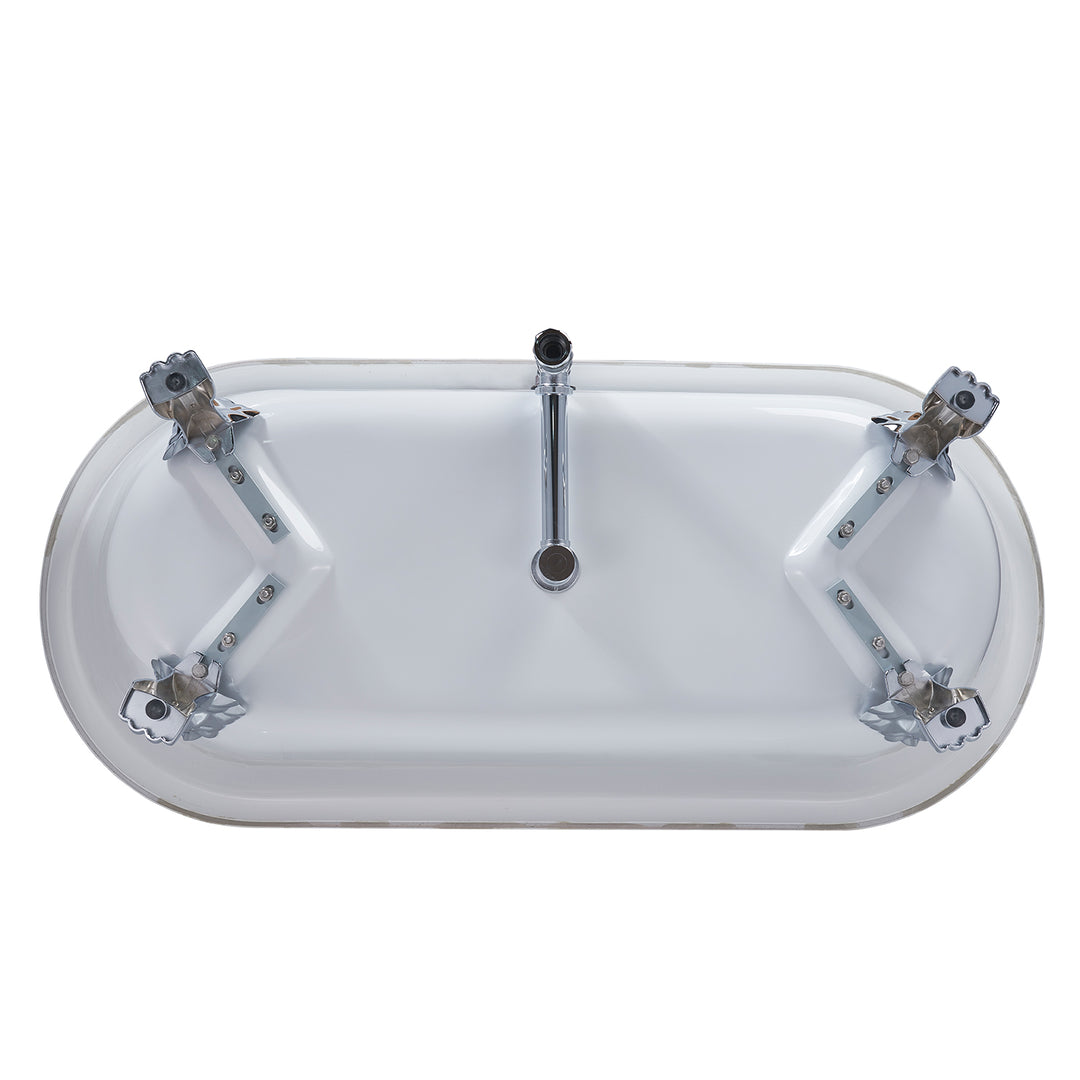 66″ Gloss Acrylic Oval Freestanding Soaking Bathtub