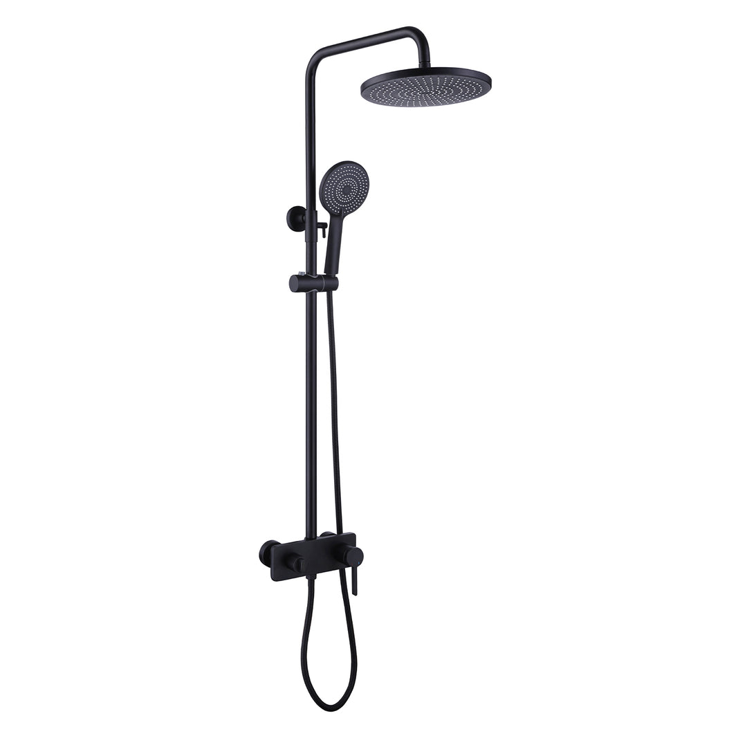 Wall Mount 3-Function Complete Shower System with Rough-In Valve