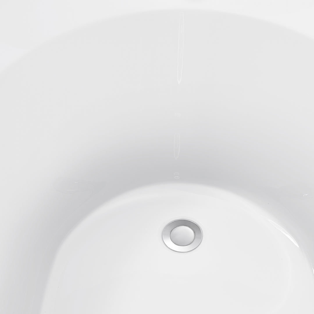 61"/69" 100% Acrylic Freestanding Contemporary Soaking  Bathtub in White