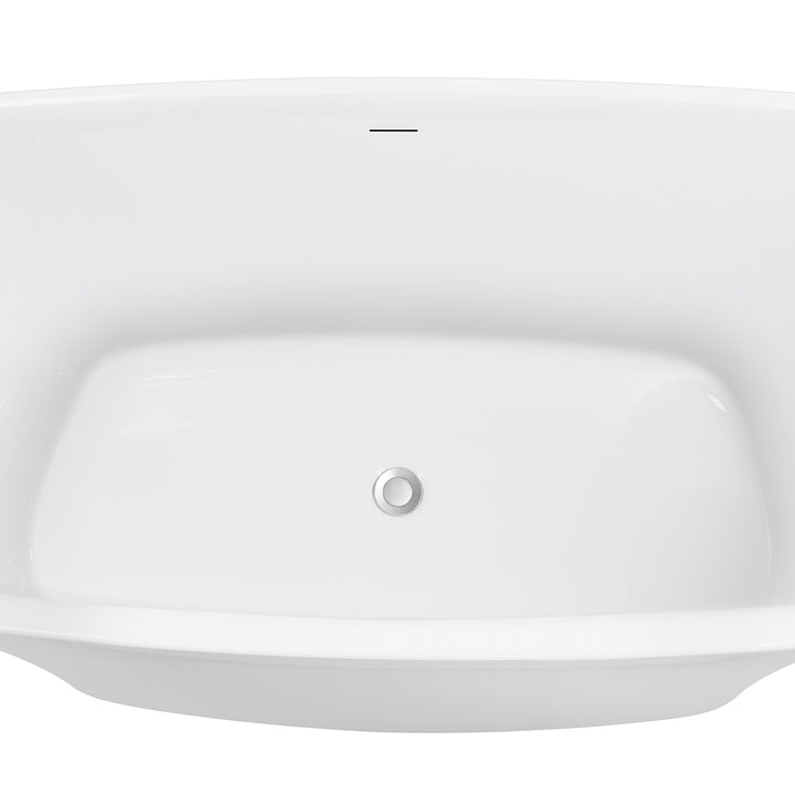31-in W x 67-in L Gloss White Acrylic Freestanding Soaking Bathtub