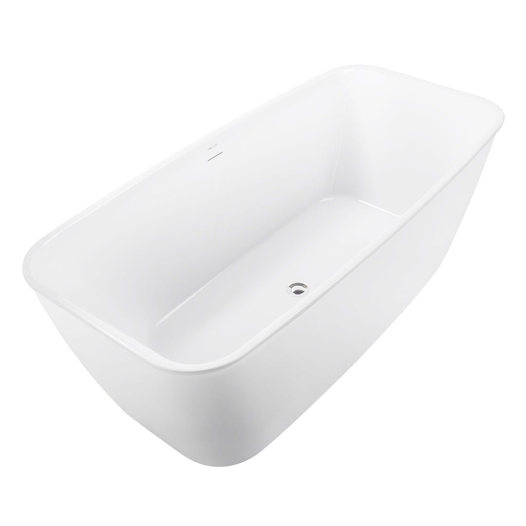 28-in W x 59-in L Gloss  Acrylic Oval Freestanding Soaking Bathtub
