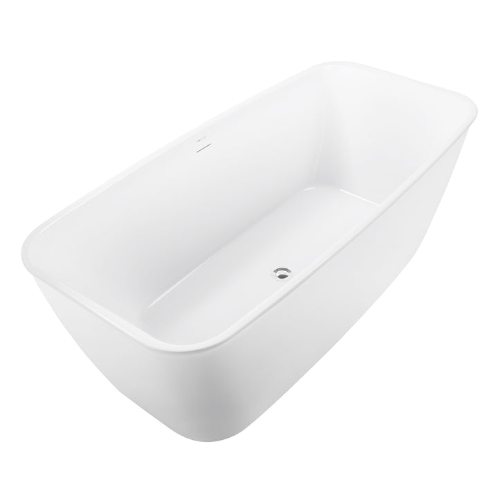 28-in W x 59-in L Gloss  Acrylic Oval Freestanding Soaking Bathtub