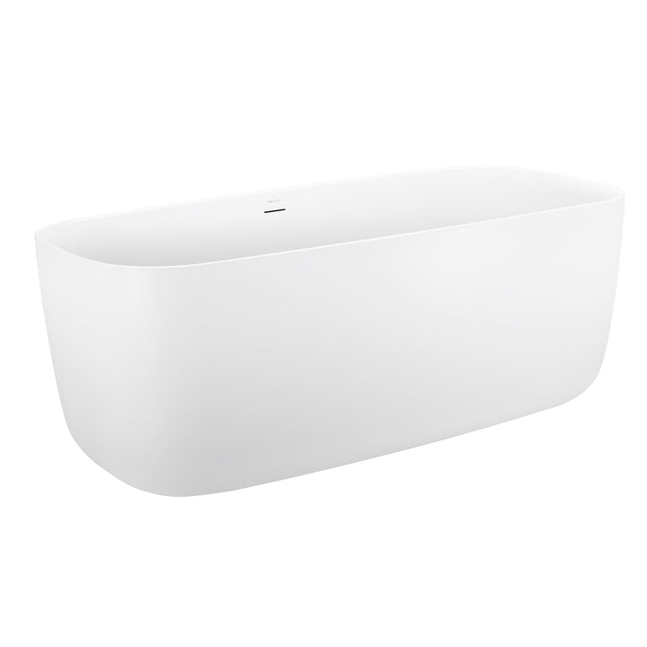 67" Acrylic Retangle Shape Freestanding Bathtub in Glossy White