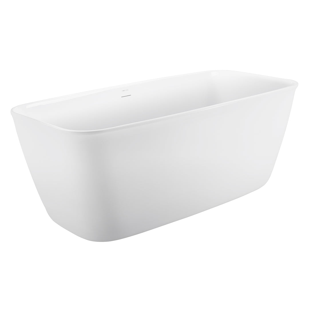 28-in W x 59-in L Gloss  Acrylic Oval Freestanding Soaking Bathtub