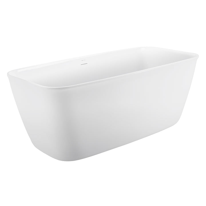28-in W x 59-in L Gloss  Acrylic Oval Freestanding Soaking Bathtub