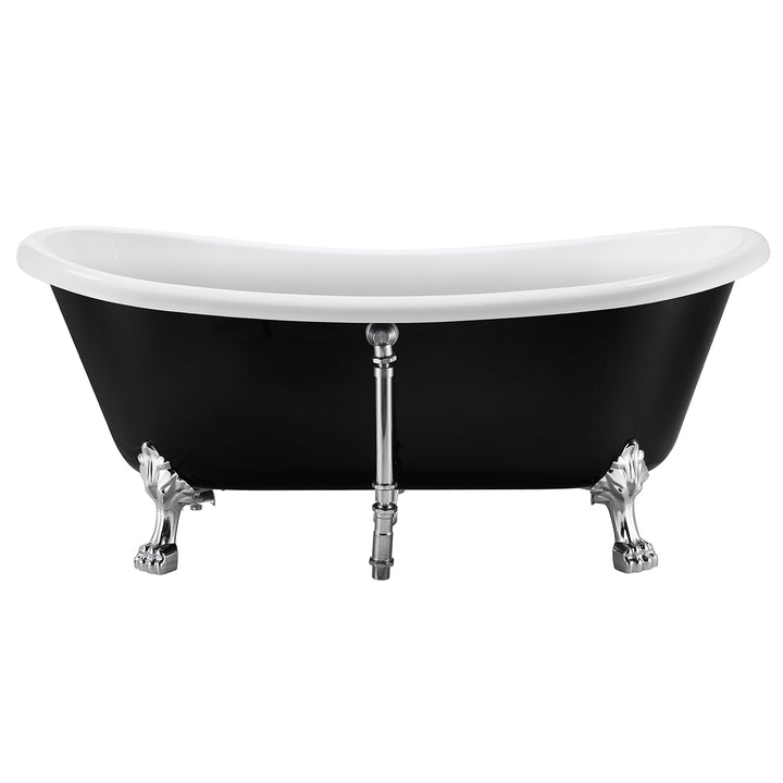 66″ Gloss Acrylic Oval Freestanding Soaking Bathtub