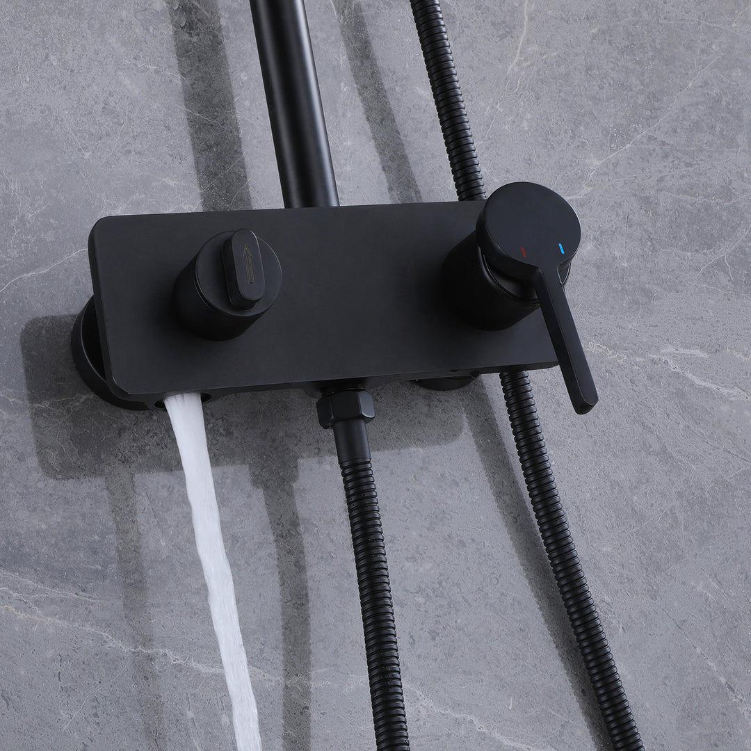 Wall Mount 3-Function Complete Shower System with Rough-In Valve