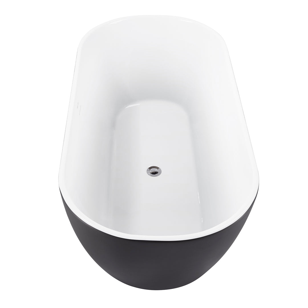 28-in W x 59-in L Gloss  Acrylic Oval Freestanding Soaking Bathtub