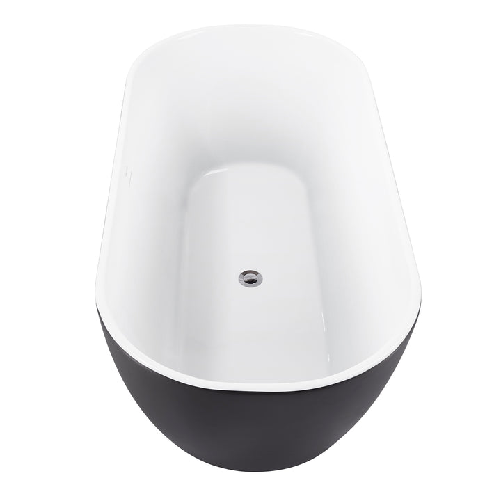 28-in W x 59-in L Gloss  Acrylic Oval Freestanding Soaking Bathtub