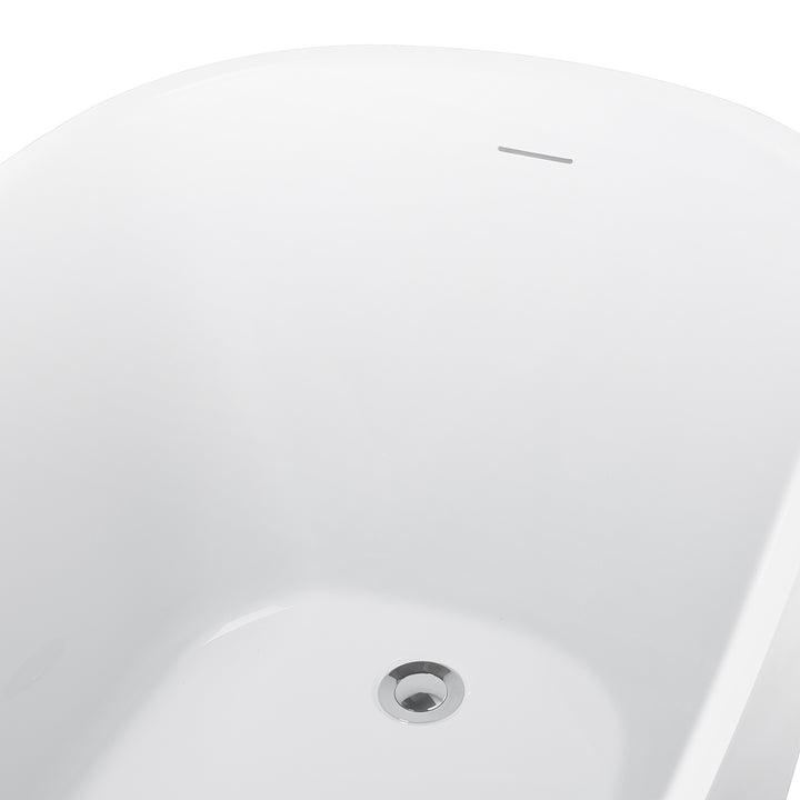 59″ 100% Acrylic Freestanding Contemporary Soaking Bathtub