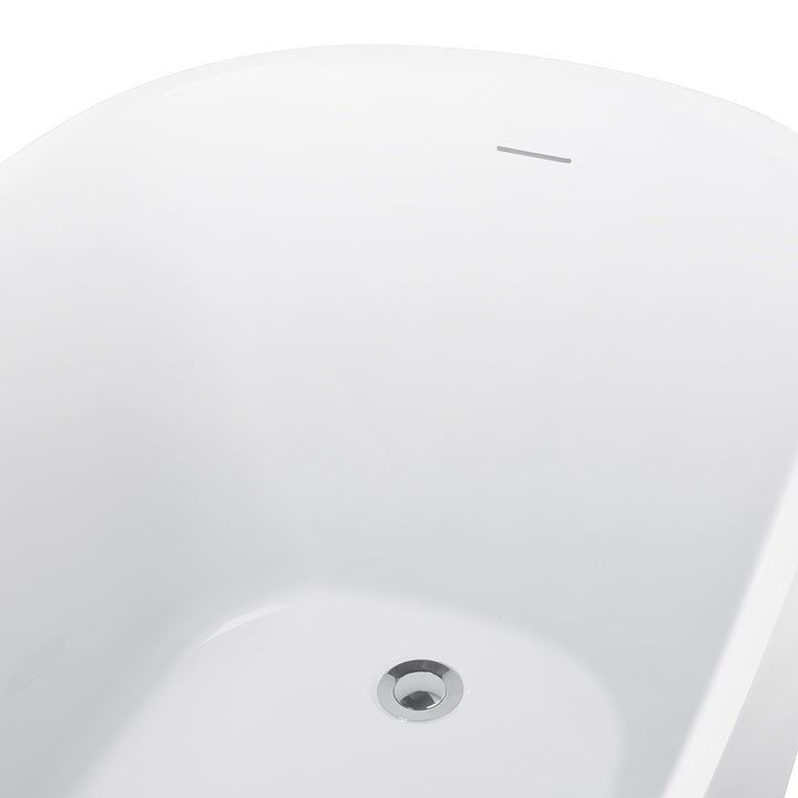 28-in W x 59-in L Gloss Acrylic Oval Freestanding Soaking Bathtub