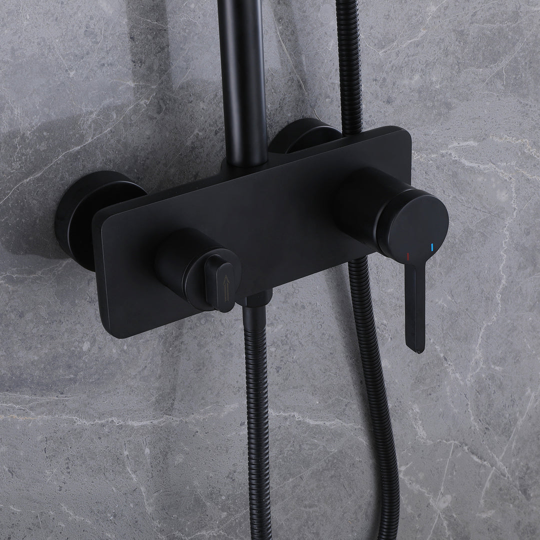 Wall Mount 3-Function Complete Shower System with Rough-In Valve