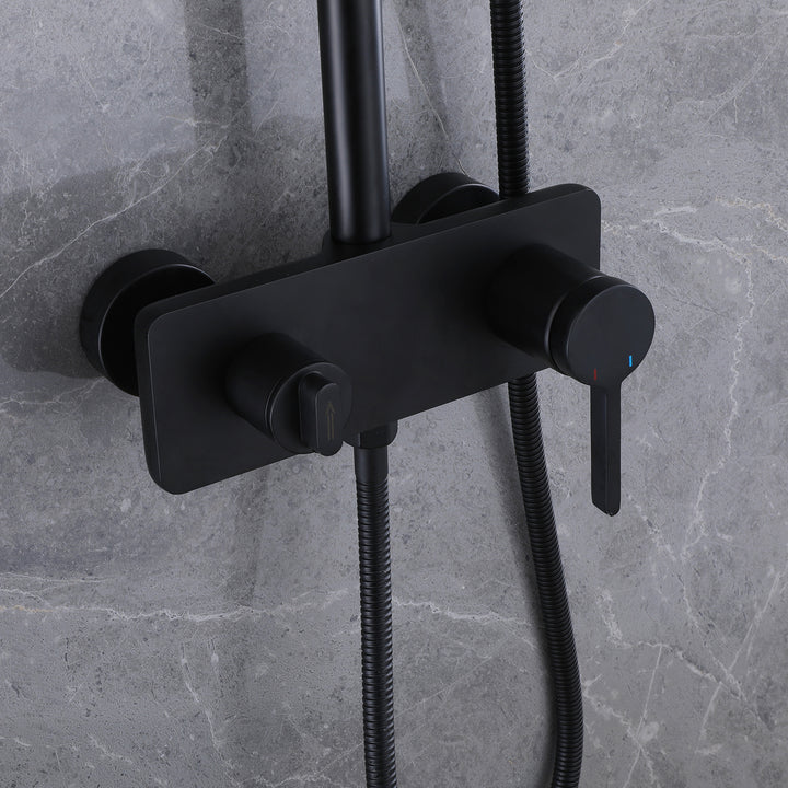 Wall Mount 3-Function Complete Shower System with Rough-In Valve