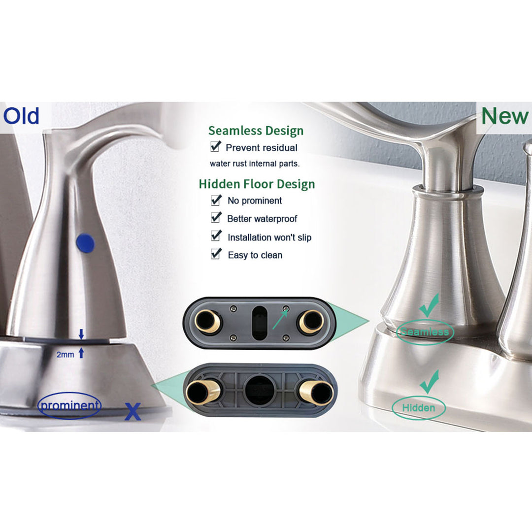 2-Handle 360 Degree High Arc Swivel Bathroom Sink Faucet