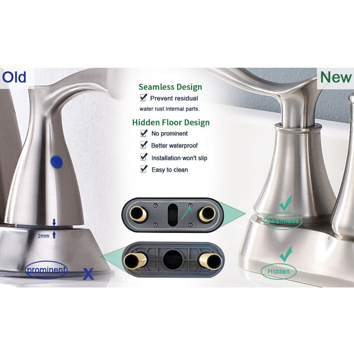 2-Handle 360 Degree High Arc Swivel Bathroom Sink Faucet