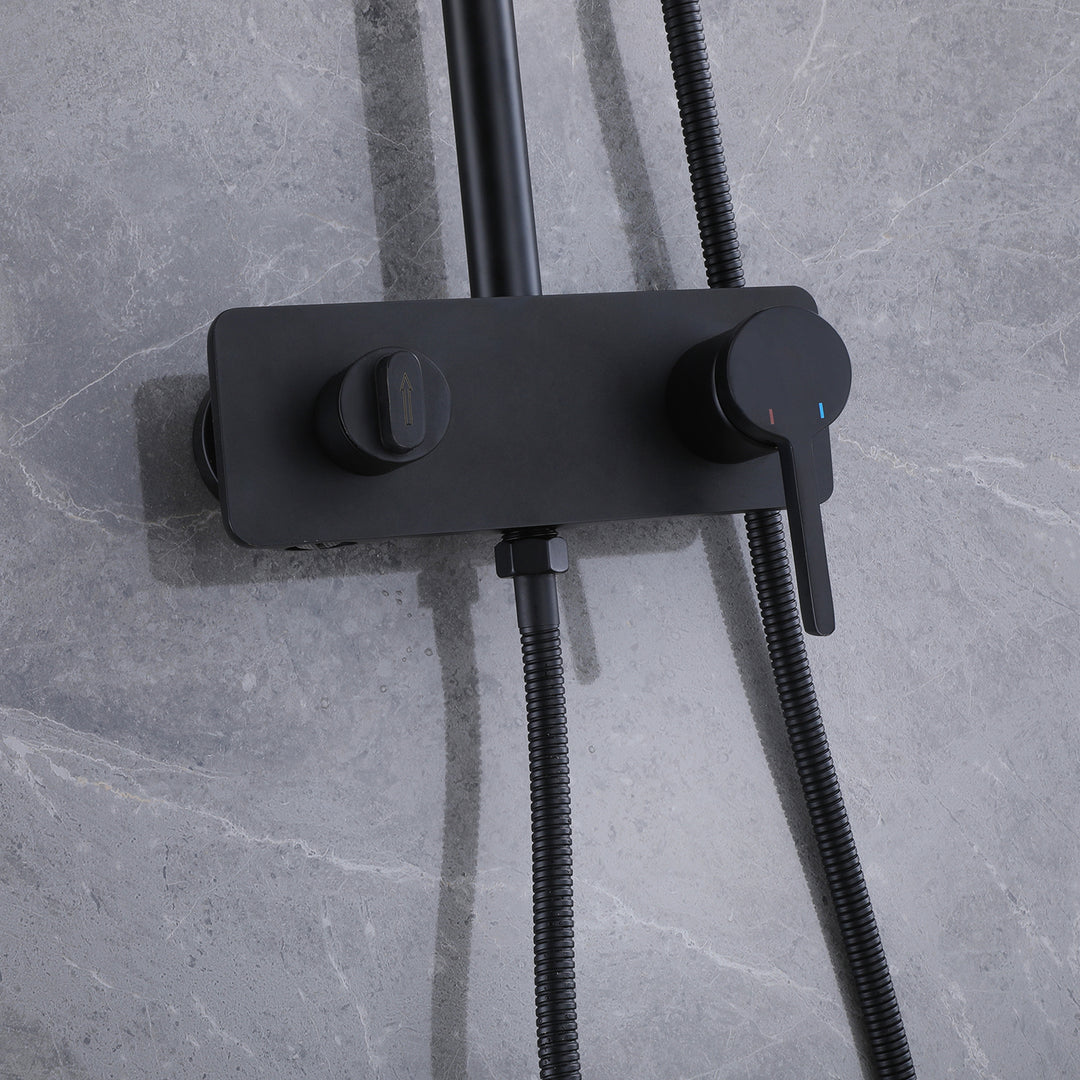 Wall Mount 3-Function Complete Shower System with Rough-In Valve
