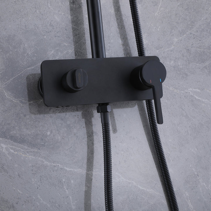 Wall Mount 3-Function Complete Shower System with Rough-In Valve