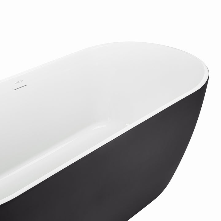 28-in W x 59-in L Gloss  Acrylic Oval Freestanding Soaking Bathtub