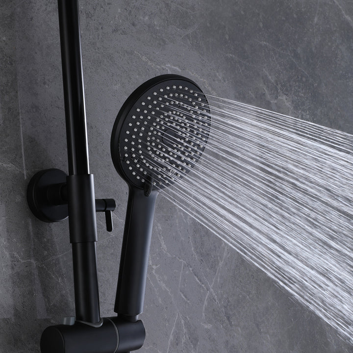 Wall Mount 3-Function Complete Shower System with Rough-In Valve