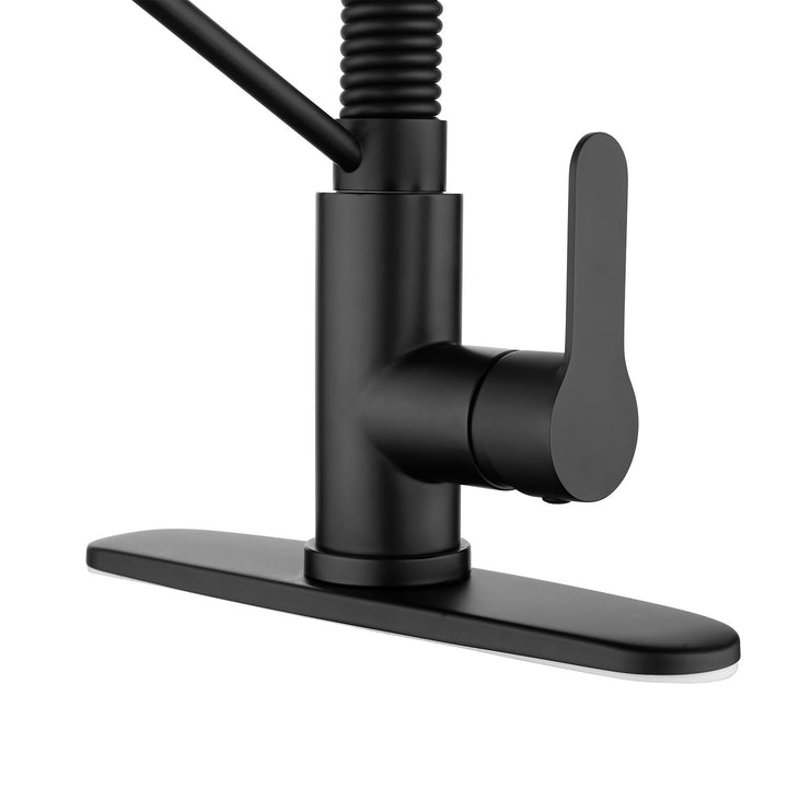 Matte Black Kitchen Faucet with Soap Dispenser with Pull Down Sprayer Utility Laundry Single Handle Kitchen Sink Faucet