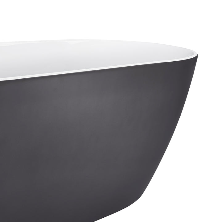 59″ Gloss  Acrylic Oval Freestanding Soaking Bathtub