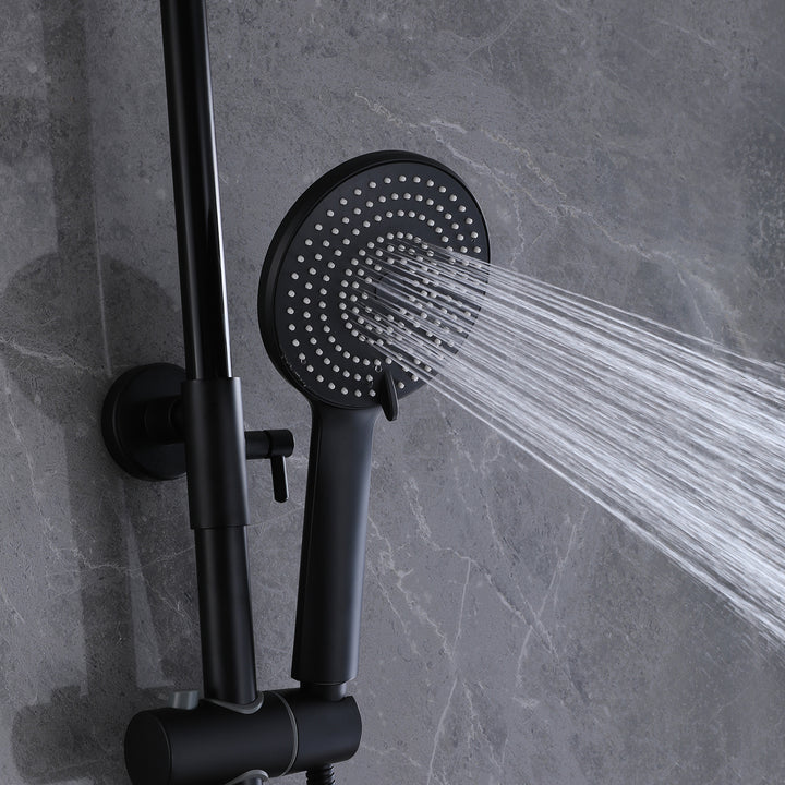 Wall Mount 3-Function Complete Shower System with Rough-In Valve