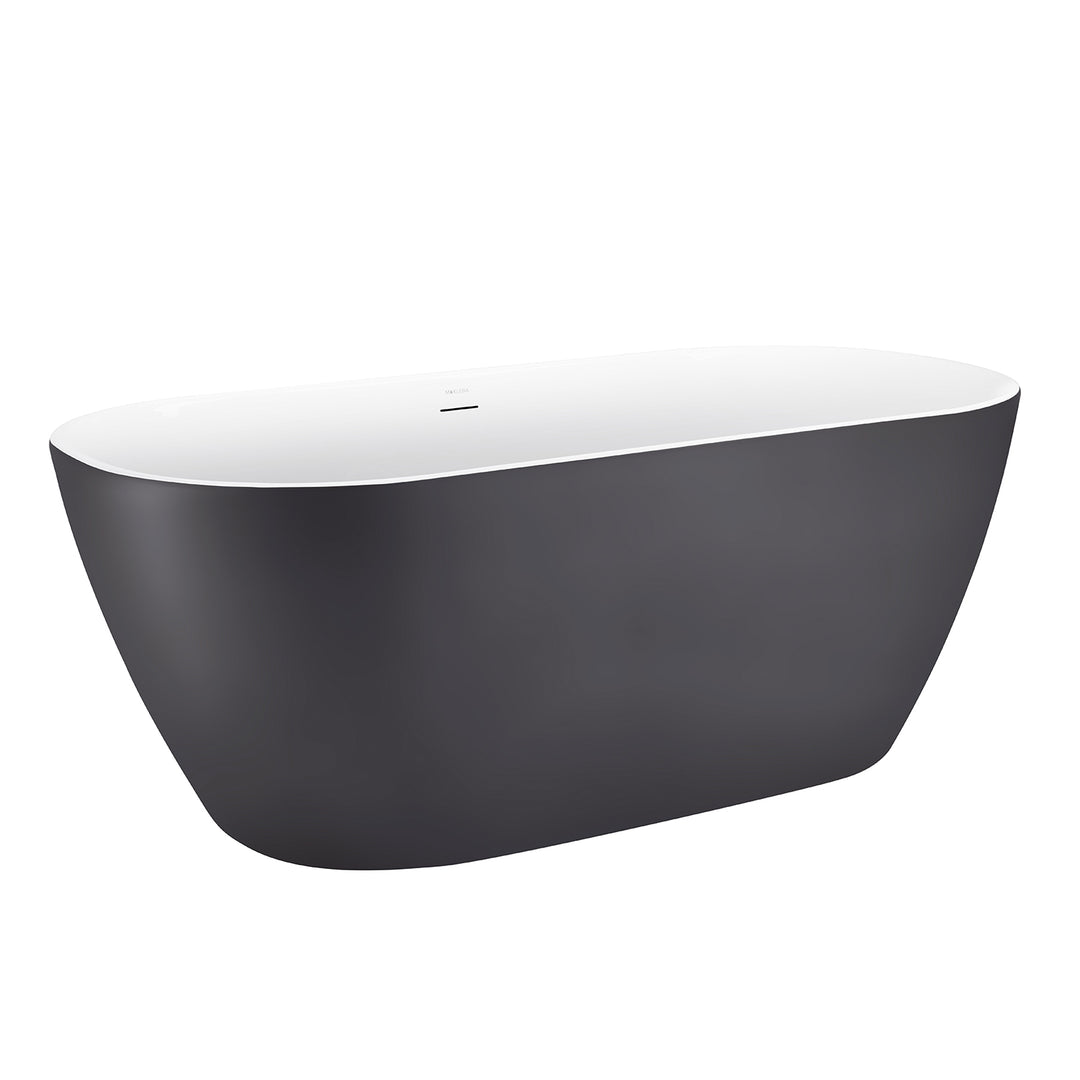 28-in W x 59-in L Gloss  Acrylic Oval Freestanding Soaking Bathtub