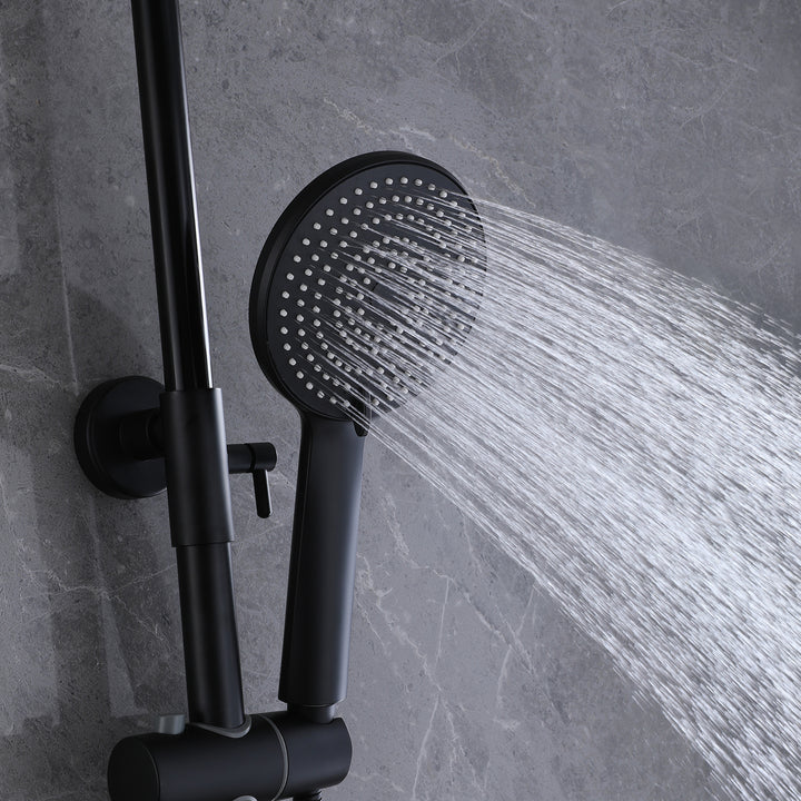 Wall Mount 3-Function Complete Shower System with Rough-In Valve