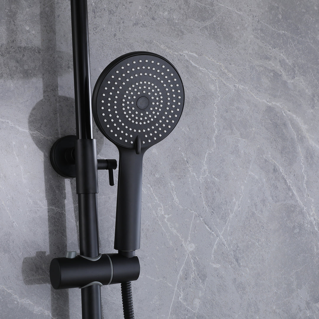 Wall Mount 3-Function Complete Shower System with Rough-In Valve