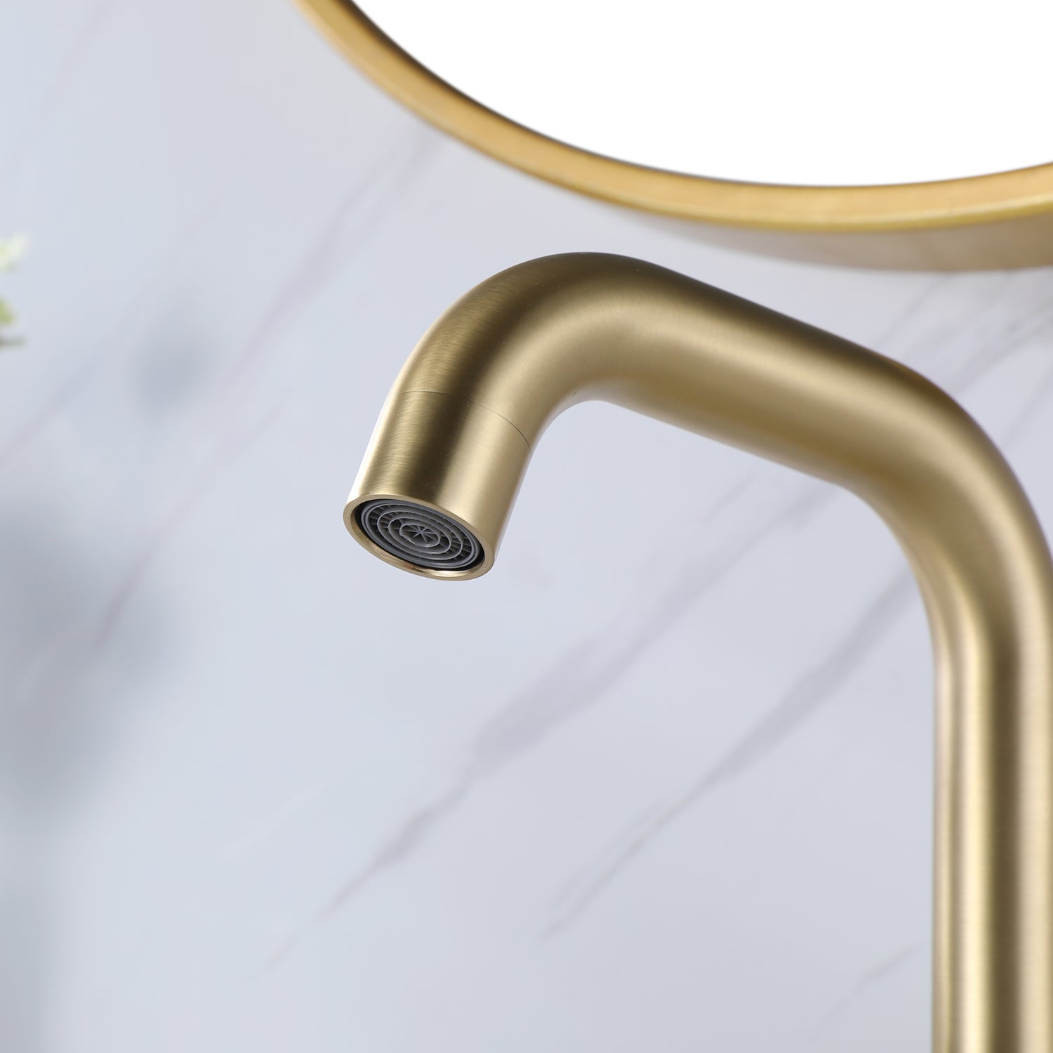 Two Handle Deck Mounted Bathroom Sink Faucet With 360-Degree Swivel Spout