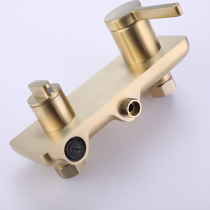 Wall Mount 3-Function Complete Shower System with Rough-In Valve