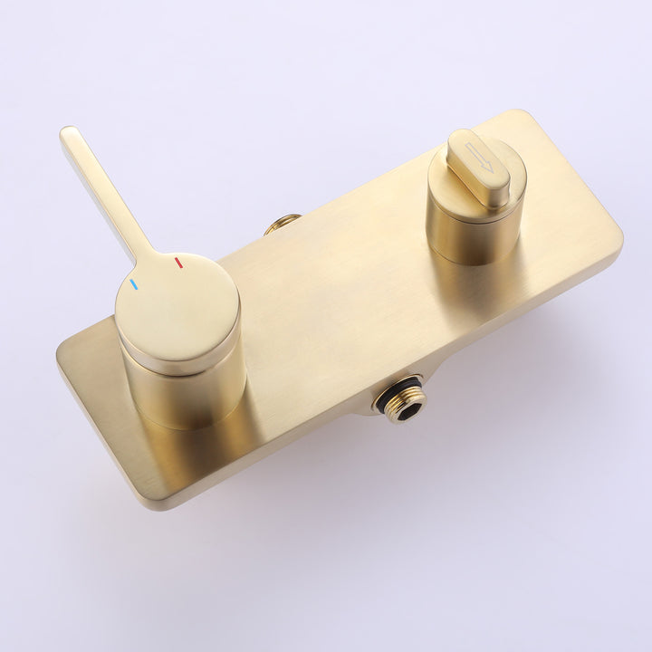 Wall Mount 3-Function Complete Shower System with Rough-In Valve