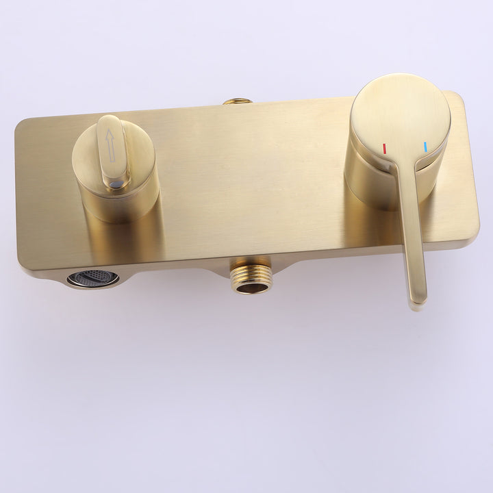Wall Mount 3-Function Complete Shower System with Rough-In Valve