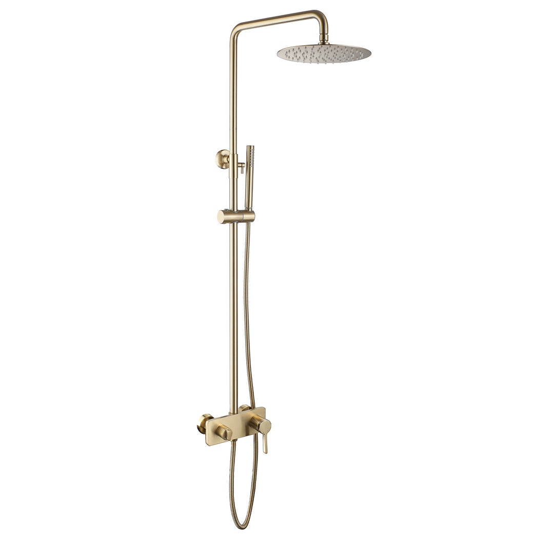 Wall Mount 3-Function Complete Shower System with Rough-In Valve