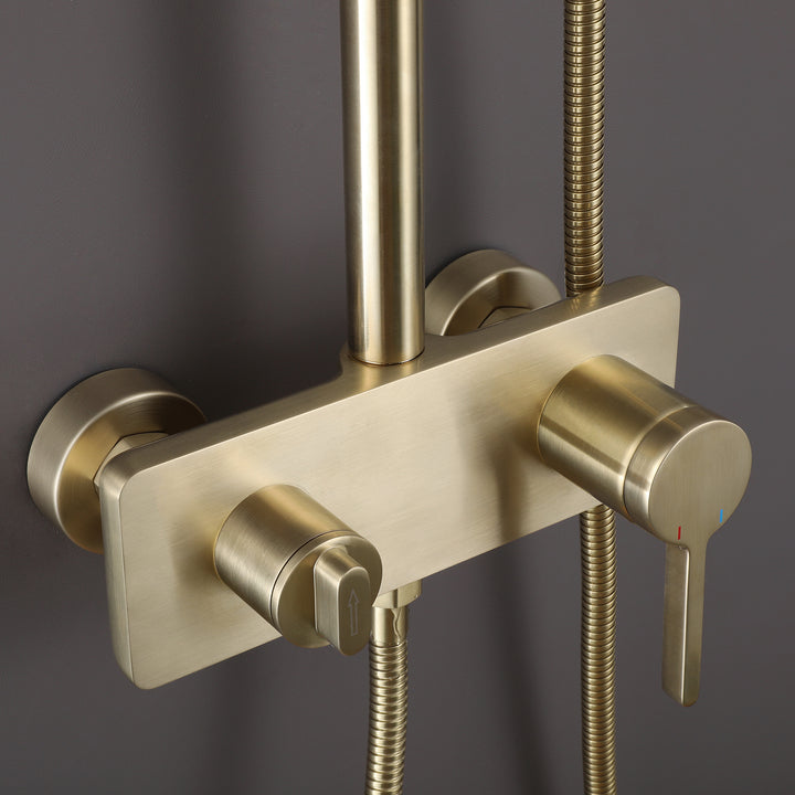 Wall Mount 3-Function Complete Shower System with Rough-In Valve