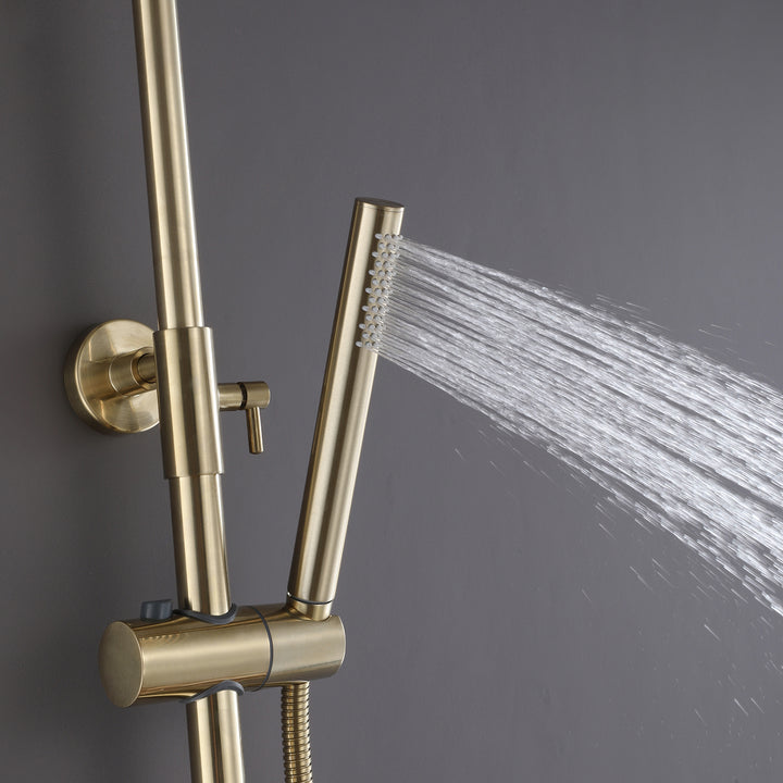 Wall Mount 3-Function Complete Shower System with Rough-In Valve
